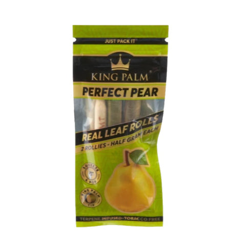 King Palm - Perfect Pear - Terpene Infused Hand Rolled Palm Leaf Blunts - Rollie Pack of 2
