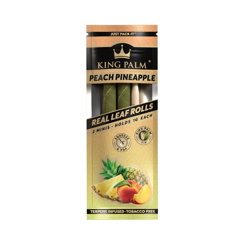 King Palm - Peach Pineapple - Terpene Infused Palm Leaf Blunts - Mini Pack of 2