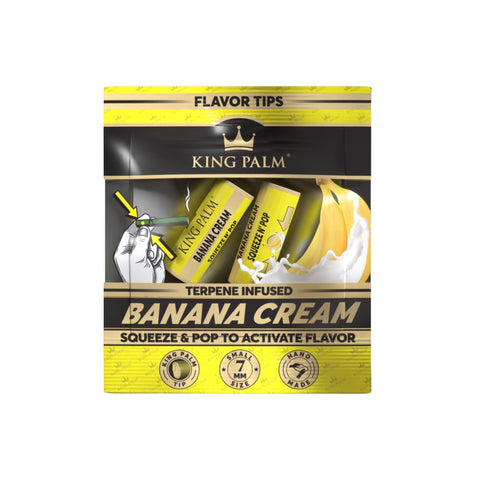 King Palm - Terpene Infused Organic Corn Husk Tips - Banana Cream - Pack of 2