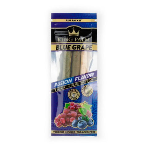 King Palm - Blue Grape - Terpene Infused Hand Rolled Palm Leaf Blunts - Mini Pack of 2