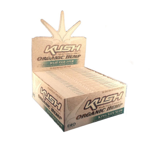 Kush - Organic Hemp - King Size Rolling Papers - Box of 50