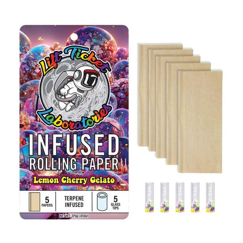 Lift Tickets - Terpene Infused Rolling Papers with Glass Tips - Lemon Cherry Gelato
