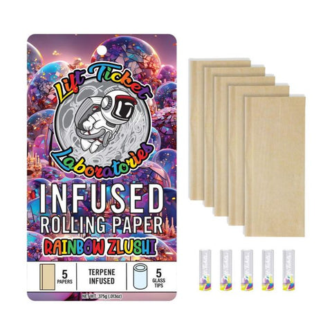 Lift Tickets - Terpene Infused Rolling Papers with Glass Tips - Rainbow Zlushi