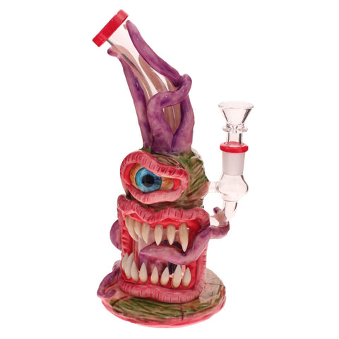 Monster Series Bong E - 26cm Glass 3D Resin Waterpipe Purple/Red
