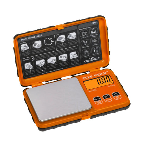 On Balance - TUF-200 Tuff-Weigh Pocket Digital Scales 200g x 0.01g - Orange (New Model)