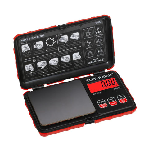 On Balance - TUF-200 Tuff-Weigh Pocket Digital Scales 200g x 0.01g - Red (New Model)