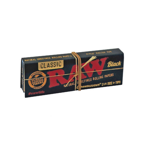 Raw Black - 1-1/4 Connoisseur - Ultra Thin Rolling Papers