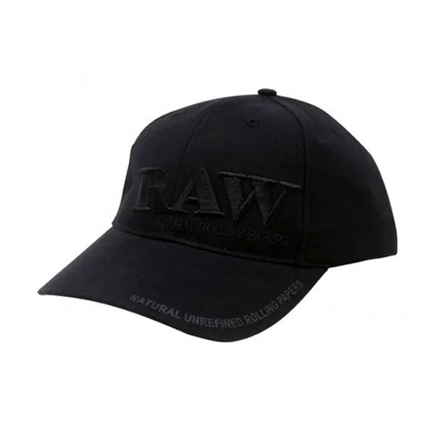 Raw Classic Snapback Cap - Black Embroidered Logo Hat
