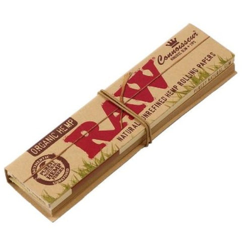 Raw - Organic Hemp - Connoisseurs - King Size Slim Papers with Tips