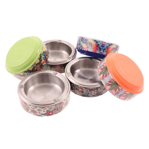 Round Metal Ashtray - Assorted Designs