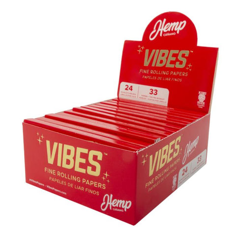 Vibes - King Size Slim - Hemp Papers with Tips - Box of 24