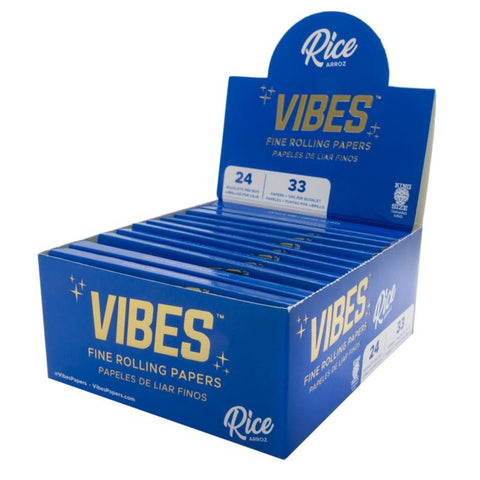 Vibes - King Size Slim - Rice Papers with Tips - Box of 24
