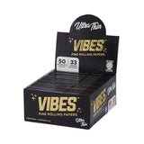 Vibes - Black Ultra Thin King Size Rolling Papers - Box of 50