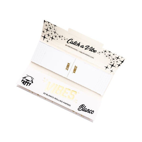 Vibes - Fatty Double-Wide Rolling Papers with Tips - Blanco