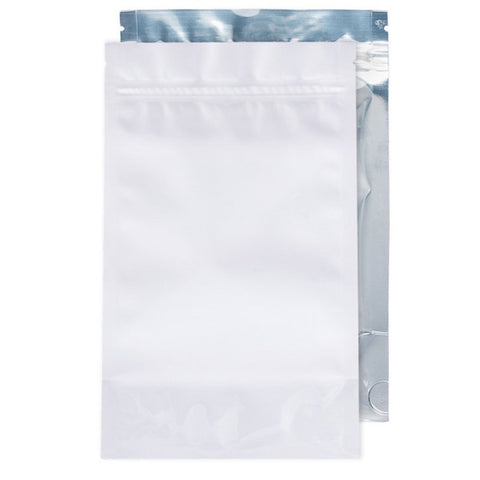 14g x 100 Mylar Smell Proof Bags Clear Front/White Back