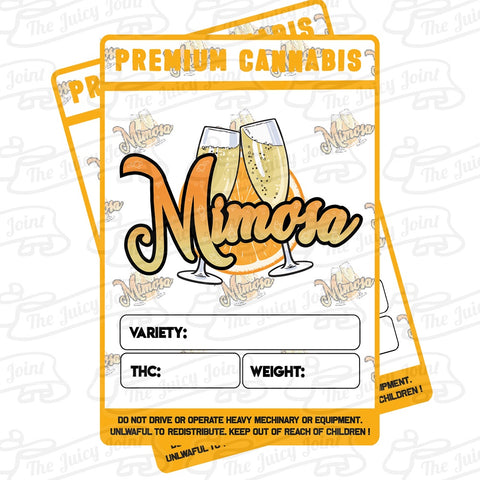 Mylar Bag Stickers - Mimosa x 12 - 3.5 Strain Label