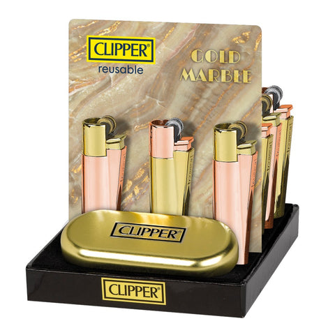 Clipper Metal - "Gold Marble" Design With Case