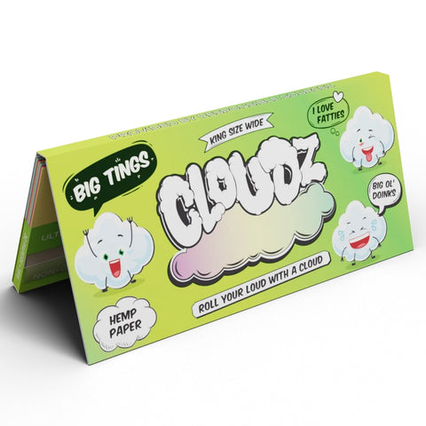 Cloudz - Hemp - Big Tings 'WIDE' King Size Rolling Papers+ Tips