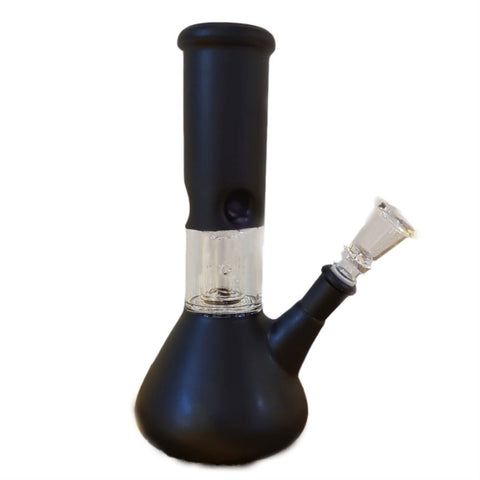 20cm - Matte Black Percolator Waterpipe Glass Bong - GB5088