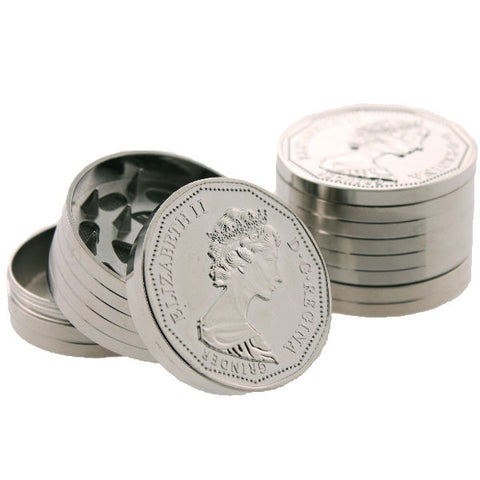 40mm Silver Coin 3 Part Metal Grinder