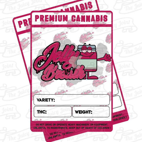 Mylar Bag Stickers - Jelly Breath x 12 - 3.5 Strain Label