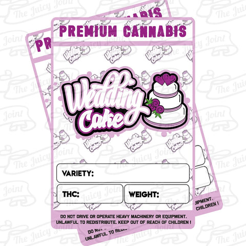 Mylar Bag Stickers - Wedding Cake  x 100 - 3.5 Strain Label