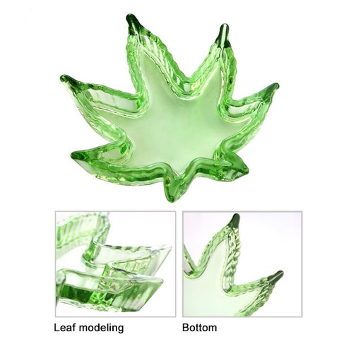 Glass Ashtray - Weed Leaf Shape - New Design