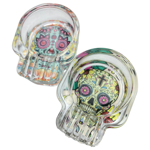 Day of the Dead - Glow in the Dark - Glass Skull Ashtray