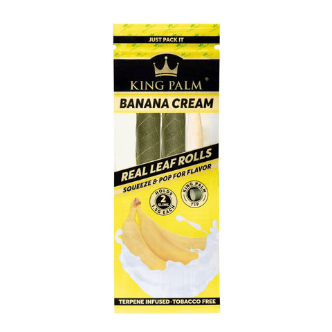King Palm - Banana Cream - Terpene Infused Hand Rolled Palm Leaf Blunts - Mini Pack of 2