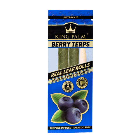 King Palm - Berry Terps - Terpene Infused Hand Rolled Palm Leaf Blunts - Mini Pack of 2
