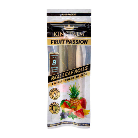 King Palm - Fruit Passion - Terpene Infused Hand Rolled Palm Leaf Blunts - Mini Pack of 2
