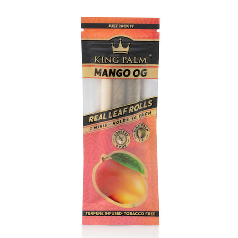 King Palm - Mango OG - Terpene Infused Hand Rolled Palm Leaf Blunts - Mini Pack of 2