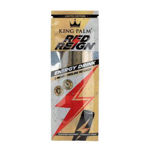 King Palm - Red Reign AKA Energy Drink - Terpene Infused Hand Rolled Palm Leaf Blunts - Mini Pack of 2