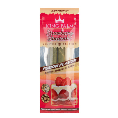 King Palm - Strawberry Shortcake - Terpene Infused Hand Rolled Palm Leaf Blunts - Mini Pack of 2