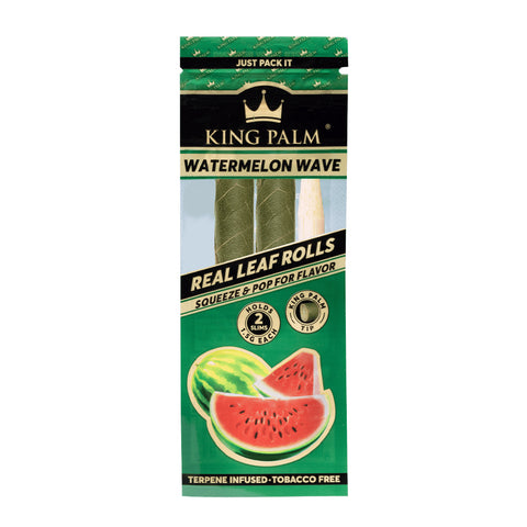 King Palm - Watermelon Wave - Terpene Infused Hand Rolled Palm Leaf Blunts - Mini Pack of 2