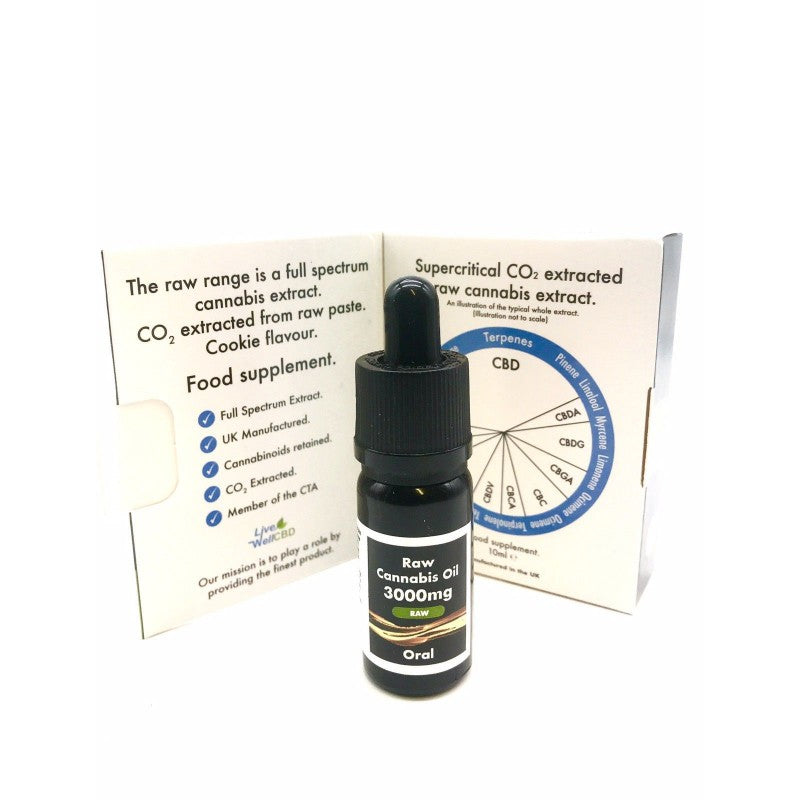 LiveWell 10ml RAW CBD Oral CBD Oil Cookie Flavour The JuicyJoint