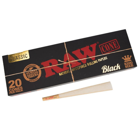 RAW Black - Classic Pre-Rolled King Size Cones - 20 pack