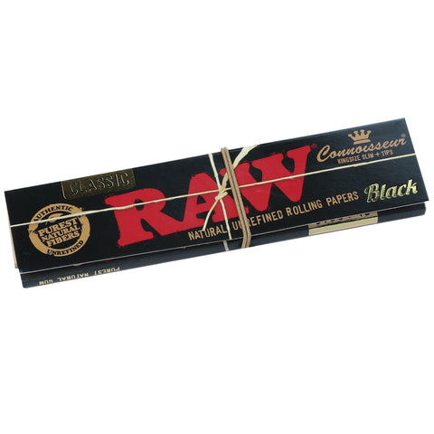 Raw Black - Connoisseurs Kingsize Papers + Tips