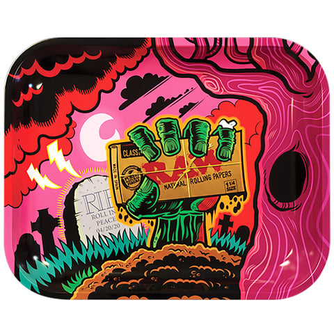 Raw - Zombie Metal Rolling Tray - Large