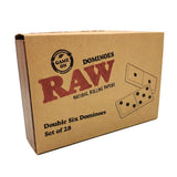 Raw - Double Six Dominoes - Set of 28  in Wooden Display Box