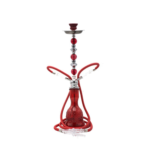Shisha Pipe - 2 Person, 73cm, Red And Silver