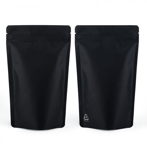 3.5g Mylar Bags x 30 - Matte Black - Solid Both Sides