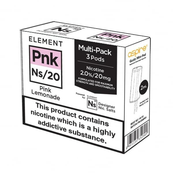 Element E-liquids NS20 - Aspire Gusto Pods The JuicyJoint Element E-liquids NS20 - Aspire Gusto Pods The JuicyJoint